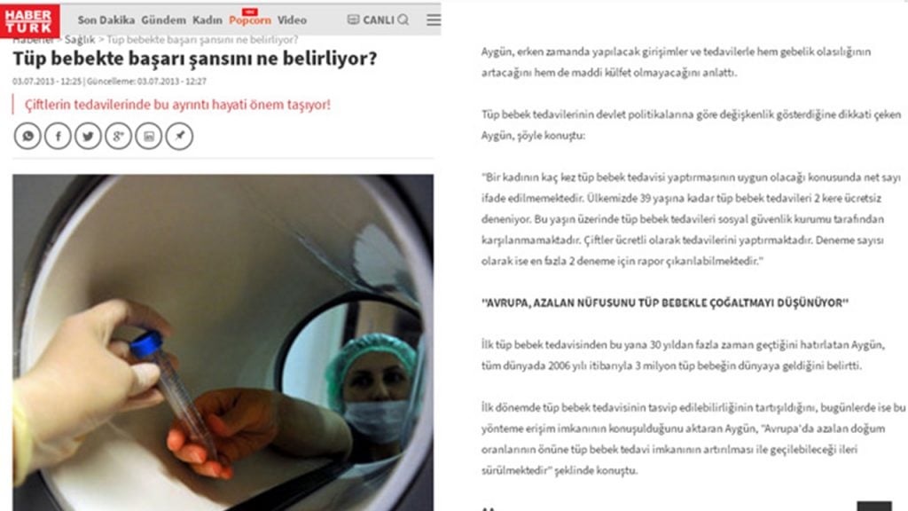 Haber Türk -Tüp Bebekte Başarı Şansını Ne Belirliyor?-2013