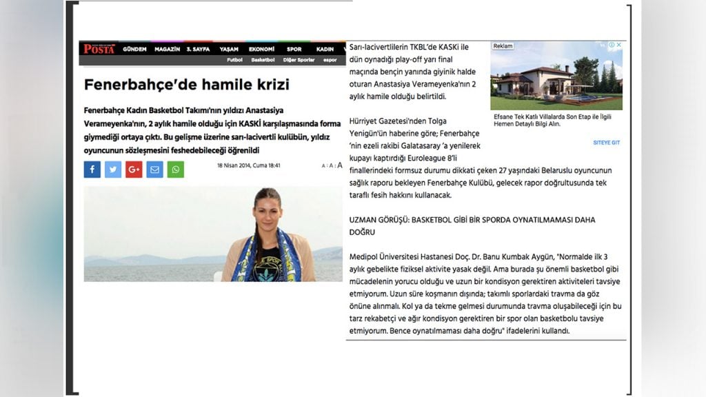 Posta Gazetesi- Fenerbahçe’de Hamile Krizi-2014