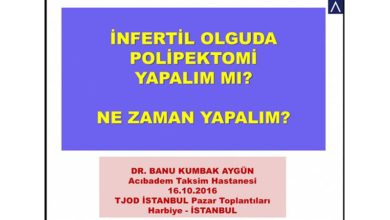 İnfertil Olguda Polipektomi Yapalım Mı? Ne Zaman Yapalım? TJOD İstanbul Pazar Toplantıları, Ekim 2016, İstanbul